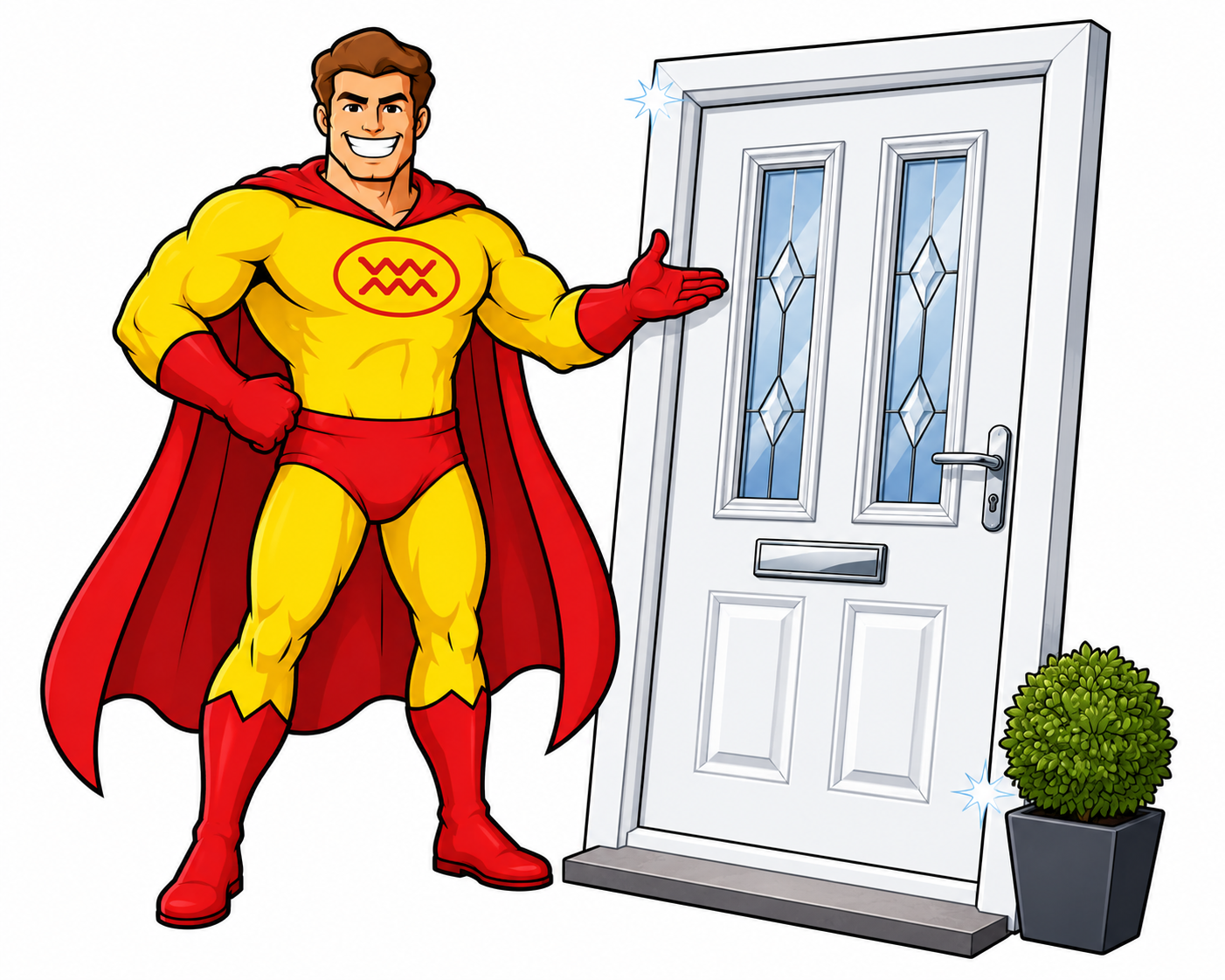 Tony presenting a new composite front door